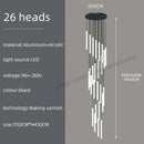 DecorBites™ Loft Black Chandelier: Acrylic Villa Ceiling Lamp for Living Room & Staircase