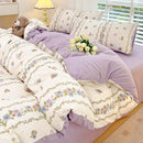 DecorBites™ Cotton Flower Printed Comforter Set: Breathable Double-Layer Yarn, Soft Bedding for Girls