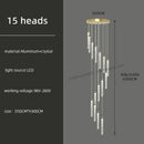 DecorBites™ Golden LED Crystal Chandelier for Living Room Staircase