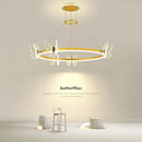 DecorBites™ Gold Butterfly Crystal Chandelier Pendant Light for Elegant Living Room & Restaurant Decoration