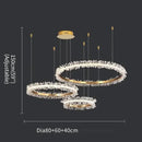 DecorBites™ Crystal Gold Ring LED Chandelier for Home Decoration Luxurious Living Room Dining Bedroom