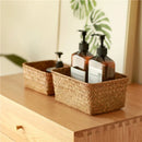 Breakfast Woven Storage Basket Picnic Basket Laundry Box Home Sundries Organizer Fruit Flower Storage Baskets Desktop Container