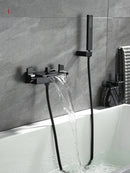 DecorBites™ Gold Brass Wall Mounted Bathtub Faucet with Hand Held Shower Kit