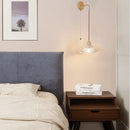 DecorBites™ Clear Glass LED Wall Lights with Wood Pull Chain Switch - Modern Copper Stair Light