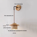 DecorBites™ Copper Wood LED Wall Sconce Yellow Travertine Stone Bedside Light