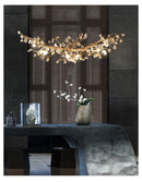 DecorBites™ Glass Crystal LED Branches Chandelier Pendant Light - Handmade Kapok Flower Decoration