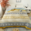 DecorBites™ 100% Cotton Stripe Gauze Towel Quilt - Double/Single - Summer Cool Sheet, Air Conditioning Blanket - Perfect for Travel & Home