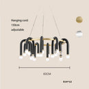 DecorBites™ Black Aluminum U-Shaped Tube Dimmable LED Chandelier for High Ceilings