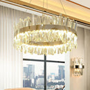 DecorBites™ Crystal LED Pendant Light Chrome/Gold Luxury Chandelier for Kitchen Living Room.
