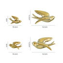 DecorBites™ Golden Bird Swallow Sculpture Wall Decor Three-dimensional Handicrafts