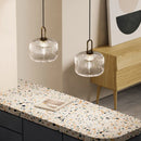 DecorBites™ Japanese Glass Pendant Light: Modern Nordic LED Hanging Lamp for Bedroom Home Décor