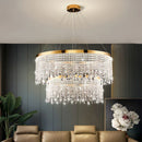 DecorBites™ Crystal Water Curtain Pendant Chandelier - Luxury LED Lighting for Home, Hotel, and More