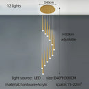Modern golden tapered led chandelier living room pendant light