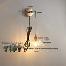 DecorBites™ Adjustable LED Wall Light Clear Glass Copper Bedside Lamp