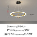 DecorBites™ Circle Ring Pendant Light Chandelier Modern Living Room Bedroom Lamps Ceiling Luminaire