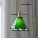 DecorBites™ Brass Knob Switch LED Pendant Light, Nordic Amber Glass Hanging Lamp