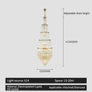 DecorBites™ Crystal Hollow Long Chandelier: Elegant Duplex Villa Hall Lighting