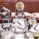 DecorBites™ Diamond Crystal Glass Water Kettle Cup Set - Clear Luxury Juice Pitcher