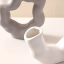 DecorBites™ Geometric Ceramic Flower Vase for Stylish Home Decor & Flower Arrangement