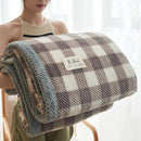 DecorBites™ Japanese Striped Coral Fleece Blanket: Warm Sofa Cover, Office Nap Shawl, All Seasons