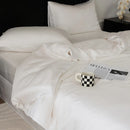 DecorBites™ Double Layer Satin Queen Duvet Set Smooth & Cool Luxury Quilt Cover Pillowcases