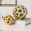 DecorBites™ Geometric Golden Hollow Abstract Sphere Sculpture Decor for Home