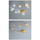 DecorBites™ Gold Crystal Glass Ball LED Chandelier for Modern Living Room Bedroom Dining Kitchen