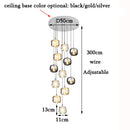 DecorBites™ Crystal LED Chandelier: Modern Staircase Pendant Light for Stylish Home Decor