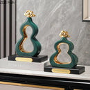 DecorBites™ Gold Gourd Ceramic Sculpture Desk Decor Porcelain Crafts Room Ornaments