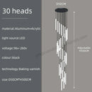 DecorBites™ Loft Black Chandelier: Acrylic Villa Ceiling Lamp for Living Room & Staircase