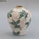 DecorBites™ Cracked Texture Blue & White Porcelain Vase, Table Decor, Flower Arrangement Aesthetic