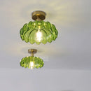 DecorBites™ Green Glass LED Ceiling Light Modern Iron Copper Lampara Techo for Home Decor