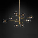 DecorBites™ Black Gold Glass LED Chandelier for Living Room Bedroom Restaurant