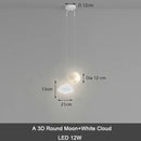 DecorBites™ Kids Star Cloud Moon Pendant Lamp with Remote Control Dimming