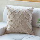 DecorBites™ Cotton Diamond Cushion Cover in Mustard Orange Beige for Living Room Sofa Bed