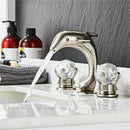 DecorBites™ Gold Basin Faucet: Brass Nickel Dolphin Bathroom Sink Faucet, 3 Hole Widespread