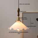 DecorBites™ Green Glass LED Pendant Lamp with Knob Switch, Copper Chandelier