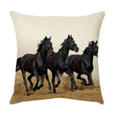 DecorBites™ Galloping Horse Pillowcase: Wild Horse Print Linen Cushion Cover for Home Decoration