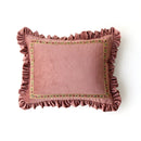 DecorBites™ Luxe Chenille Ruffled Green Lumbar Pillow Cover 35x45