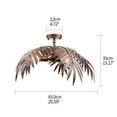 DecorBites™ Boho Coconut Leaf Chandelier: Coastal Tree Light for Loft, Restaurant, Island