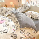DecorBites™ Cotton Cartoon Printed Bed Set with Non-Fading Floral Patterns for Adults