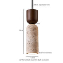 DecorBites™ LED Hanging Pendant Light Mid-Century Modern Yellow Travertine Wood Living Room