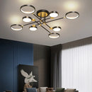 DecorBites™ Gold Frame LED Remote Control Dimmable Ceiling Lamp for Living Room, Dining, Bedroom