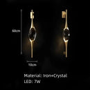 DecorBites™ Crystal Wall Sconce Copper Body Light for Bedside, Stair, Foyer, Dining Room