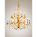 DecorBites™ Gold Brass Crystal Chandelier for Living Dining Bedroom, Retro Candle Lights Pendant Lamps