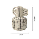 DecorBites™ Geometric Line Ceramic Vase Flowerpot Tray Home Decor Accessory