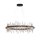 Modern geometric silver stainless steel led pendant light living room