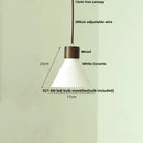DecorBites™ Ceramic Wood Pendant Lamp LED Hanging Light Fixture for Modern Home Decor