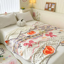 DecorBites™ Cozy Milk Velvet Blanket: Cute Pattern, Warm, Multi-Functional Sofa & Travel Shawl