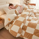 DecorBites™ Cozy Checkerboard Winter Blanket - Super Thick & Soft Cashmere Duvet Comforter